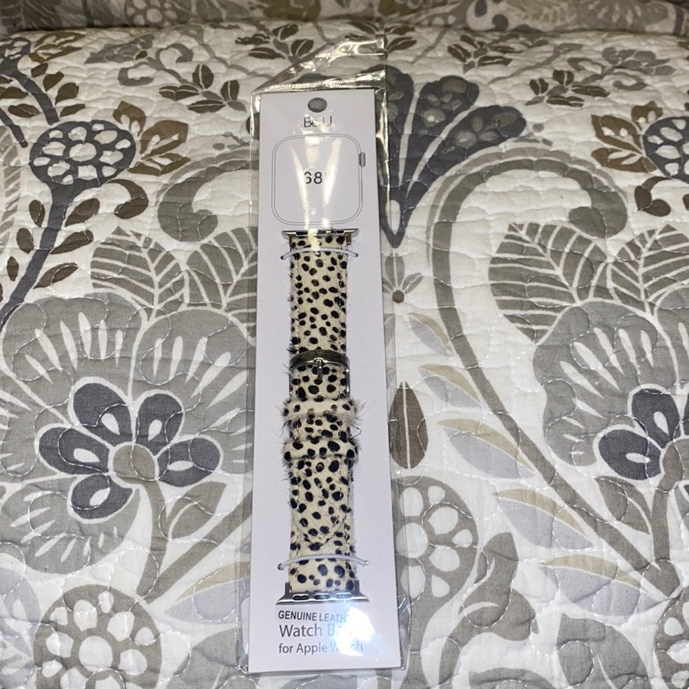NWT Be U 38” Ivory Animal Print Watch Band for Apple Watch